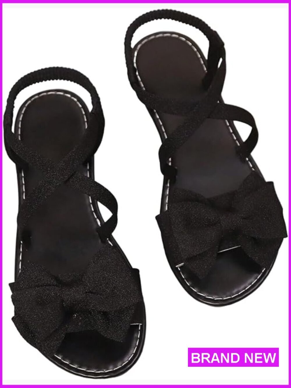 Strappy Bow Flat Sandals Dressy Cute Summer Beach Vacation Shoes Open Toe Ankle